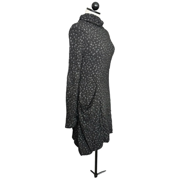 Lisa Bayne Gabrielle Dress Black Gray Long Sleeve Cowl Neck Sweater Dress Size S - Picture 4 of 12